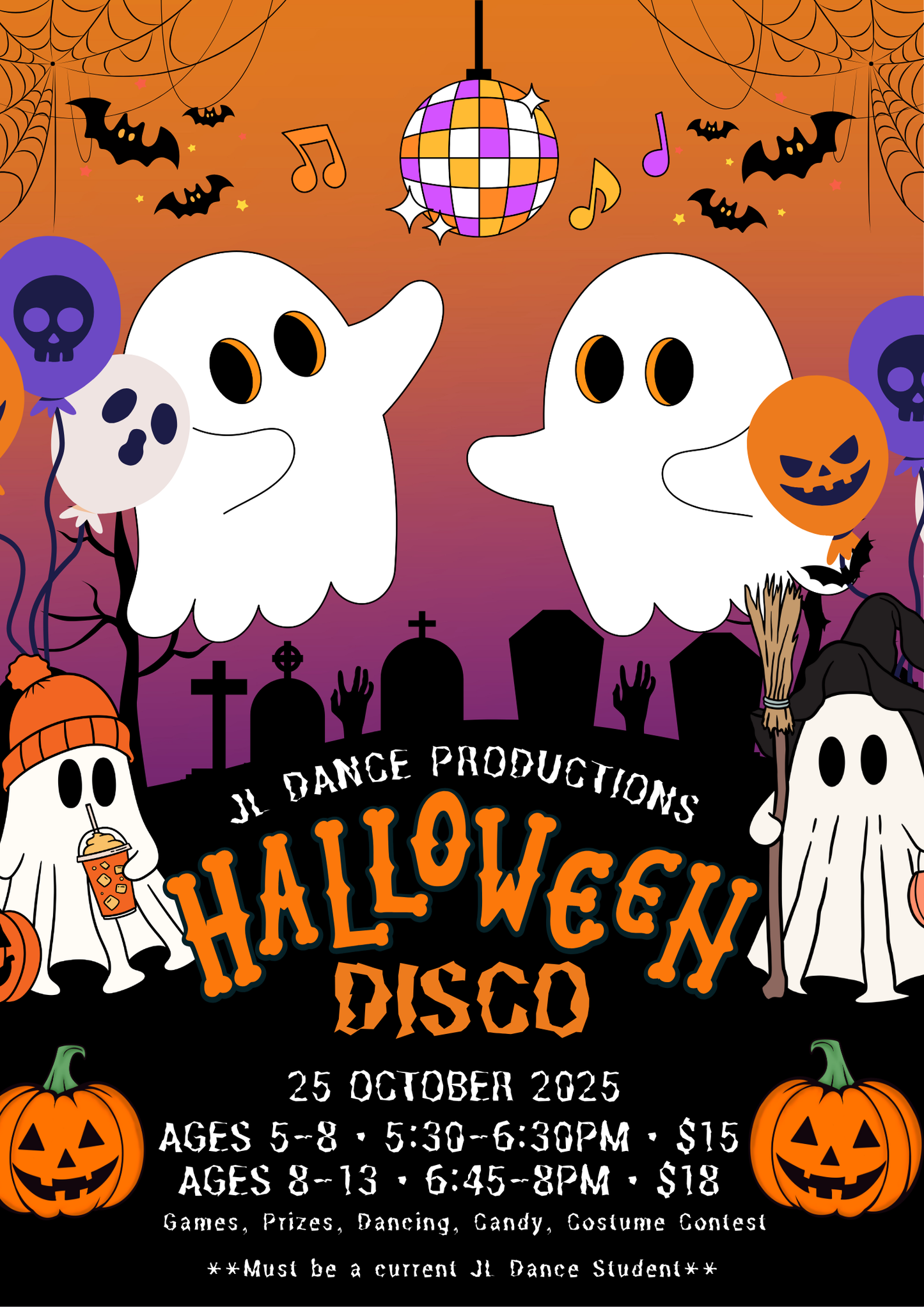 2️⃣ SESSION TWO: Halloween Disco 2025 - Ages 8-13